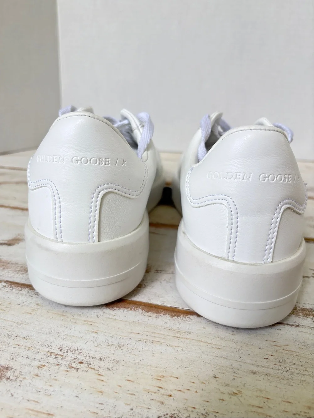 Golden Goose Pure-Star Bio-Based Sneakers white 38 vegan luxury minimalist EUC